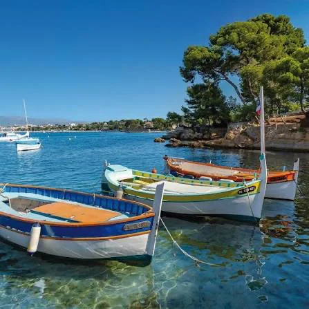 Traditional pointus in the port of L’Olivette at Cap d’Antibes.